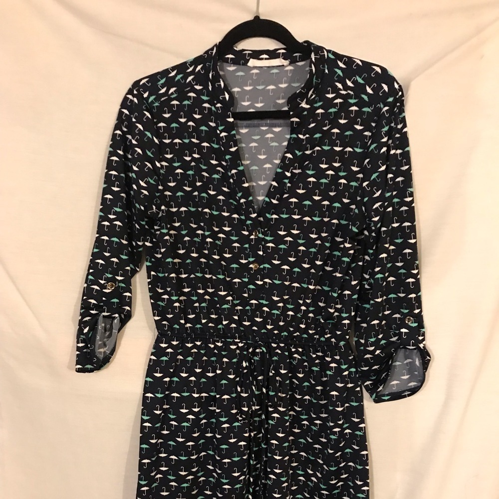 Love Fast Live Hard Dress with Dress Shirt Style Hem with Umbrella Fabric